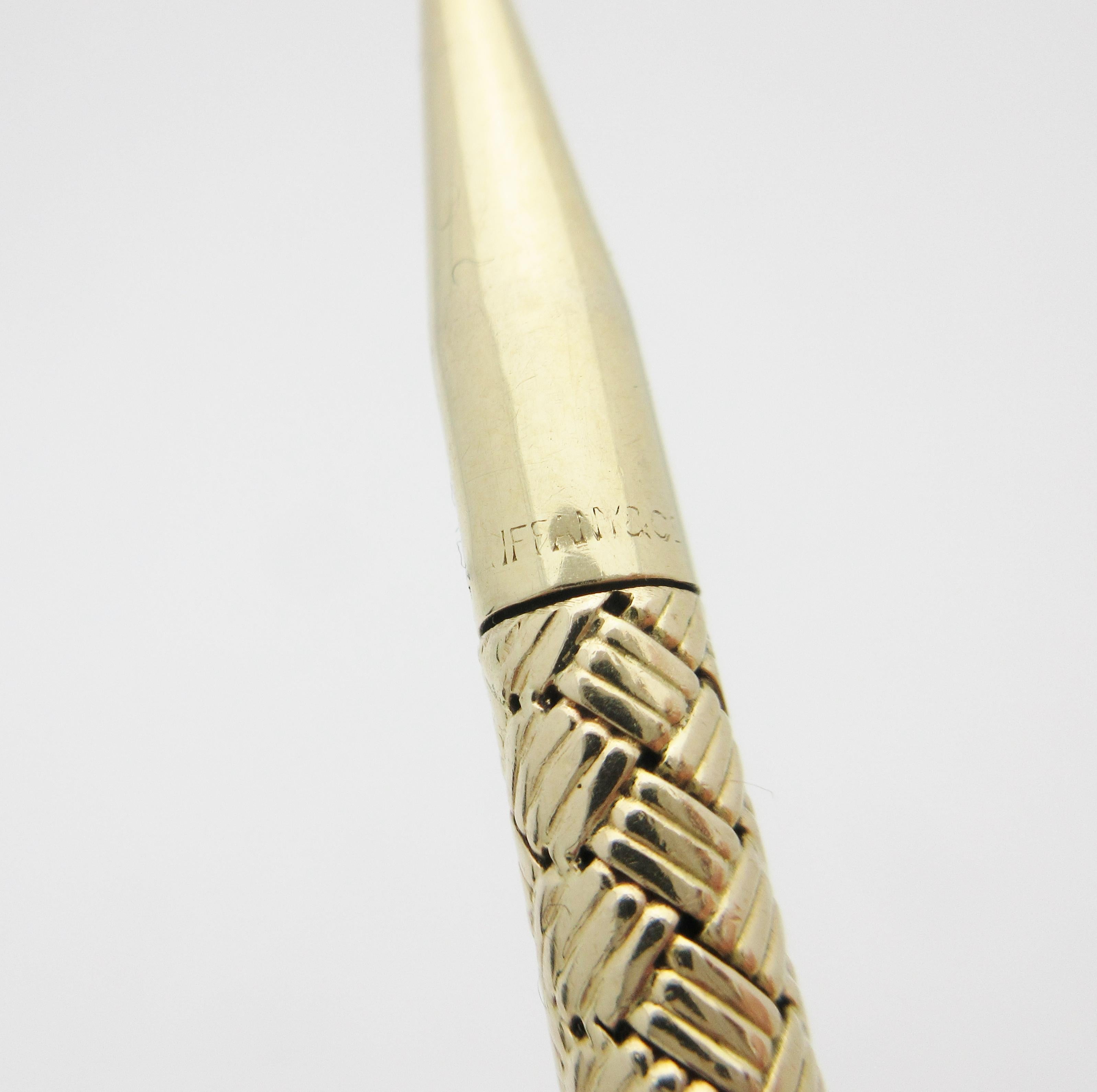 Retro Tiffany & Co. Pen and Pencil Combo 14 Karat Yellow Gold In Good Condition In Manchester, NH