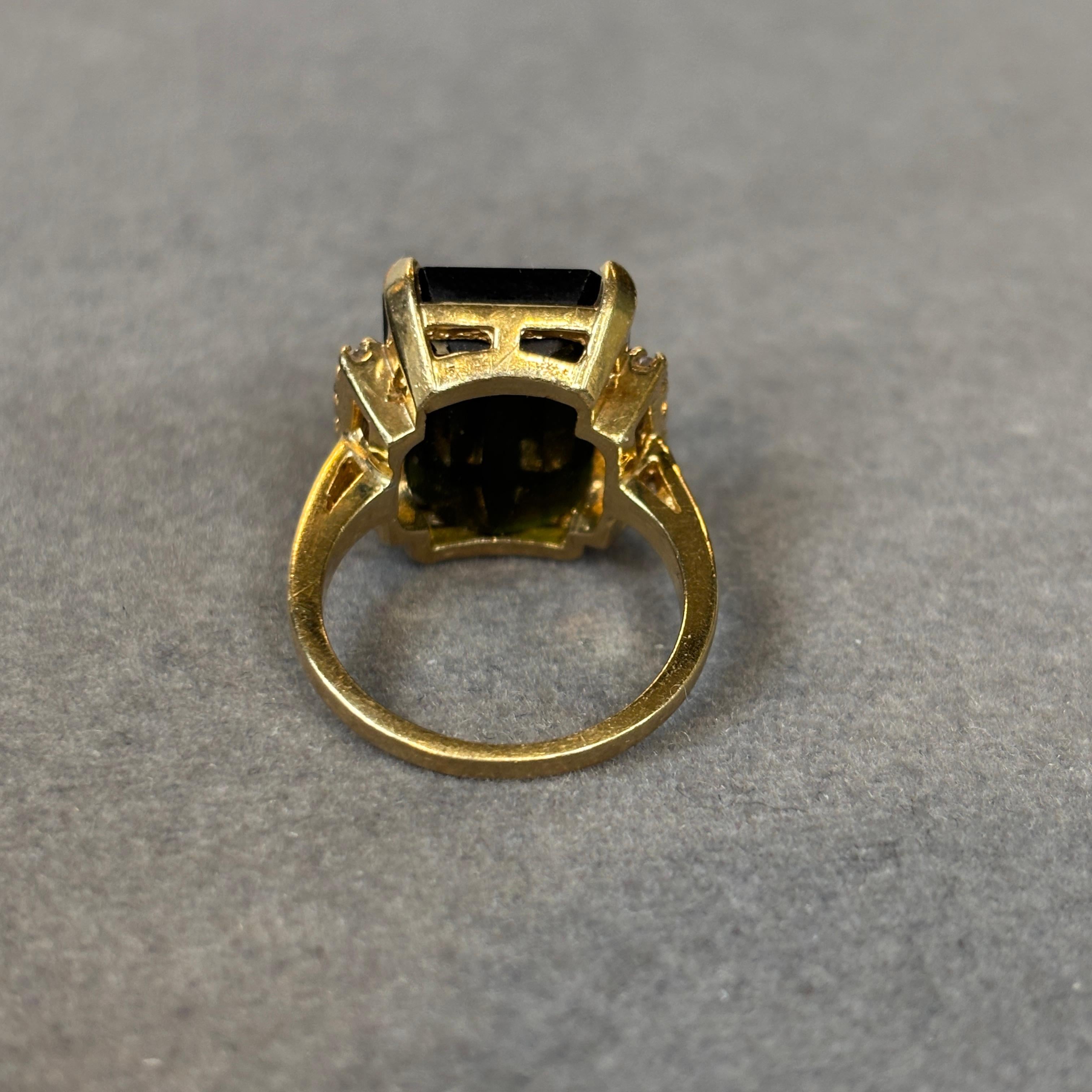Bague rétro en tourmaline et diamant en vente 2
