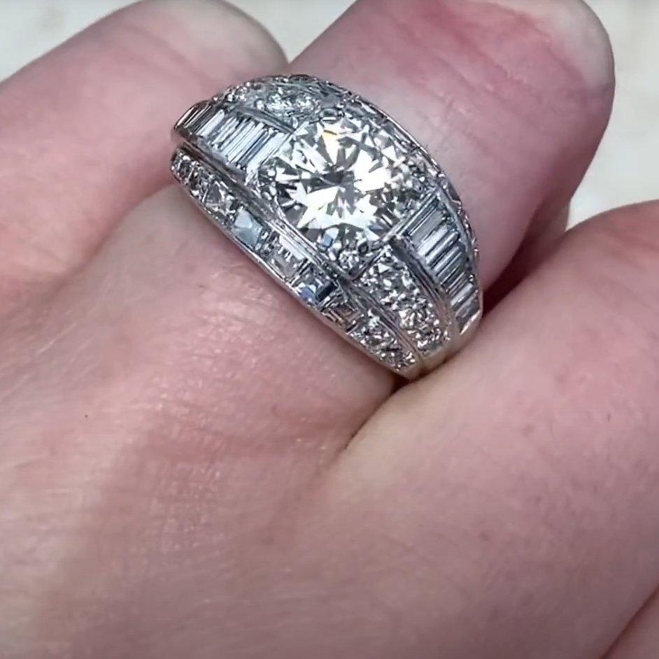 Women's Retro Transitional Cut Diamond Engagement Ring (Approx. 1.9-Carats), Platinum For Sale