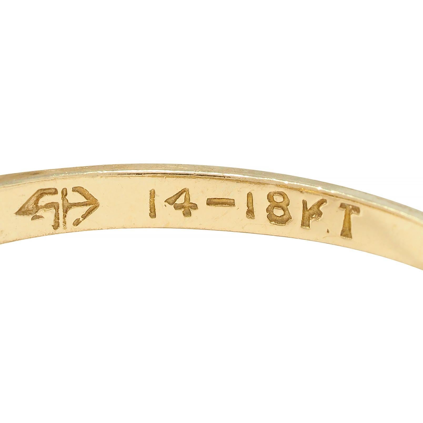 Retro Transitional Diamond 18 Karat Two-Tone Gold Vintage Engagement Ring For Sale 8