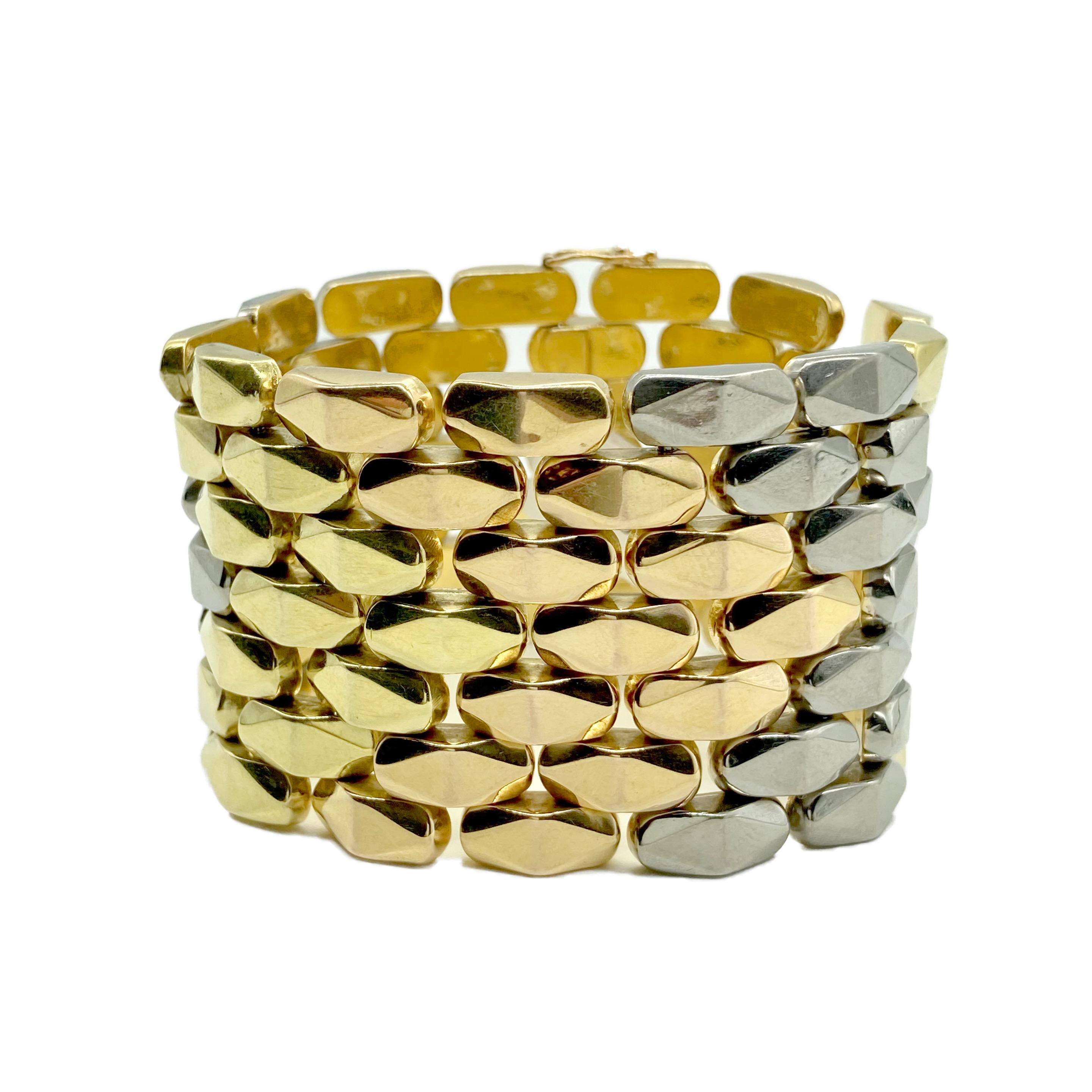 tri color gold bracelet italy