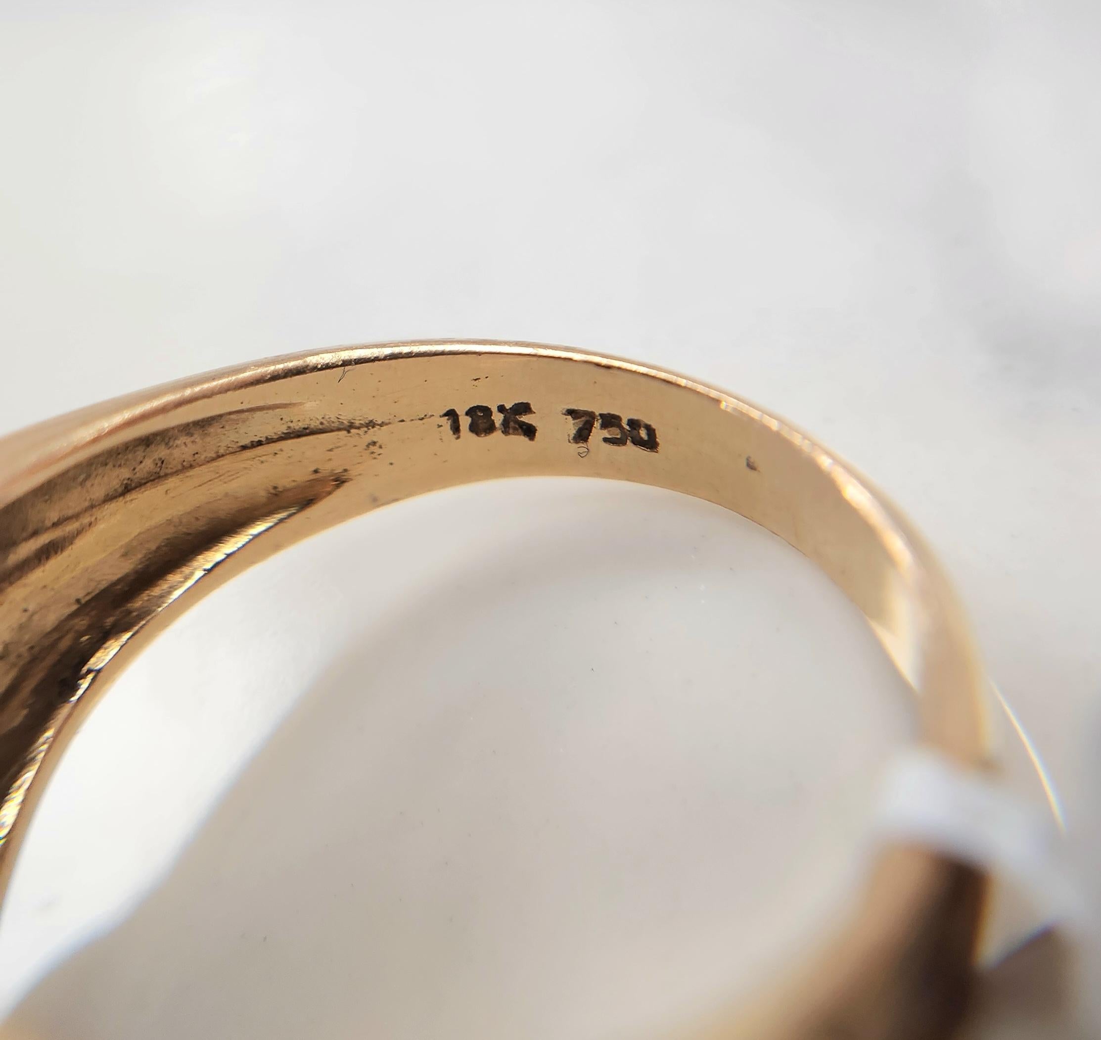Retro Tri Gold Leaf Ring  Diamanten im Rosenschliff in 18K Gelb-, Weiß- und Roségold im Angebot 4