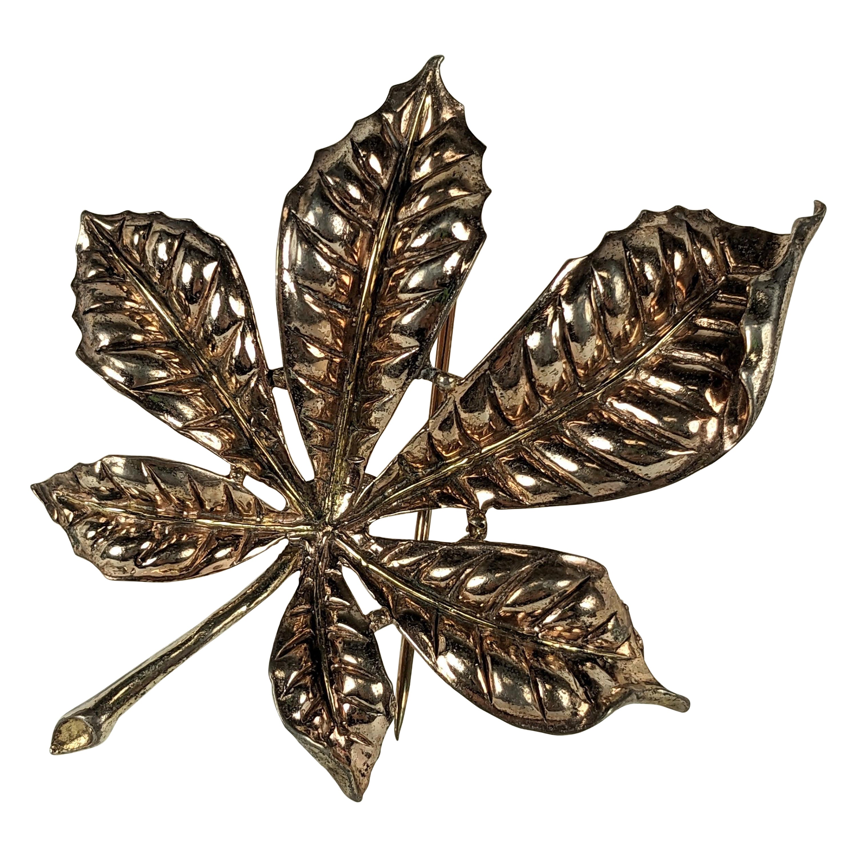 Clip rétro Trifari en argent sterling et vermeil d'Alfred Phillipe