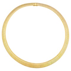 Retro Tubogas 18K Yellow Gold Collar Necklace