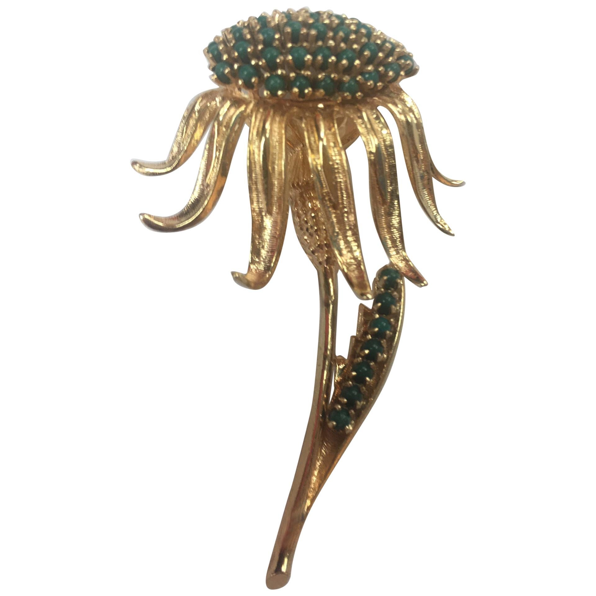 Beautiful Turquoise Gold Butterfly Brooch Pin Pendant Fine Estate Jewelry For Sale at 1stDibs