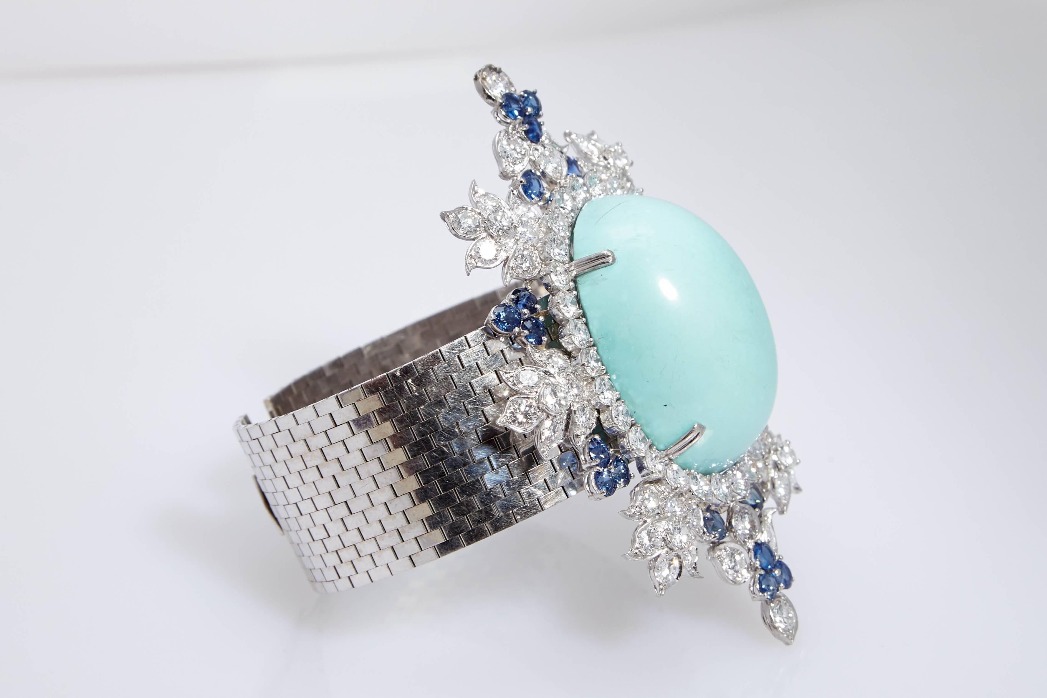Women's Retro Turquoise Diamond Bracelet