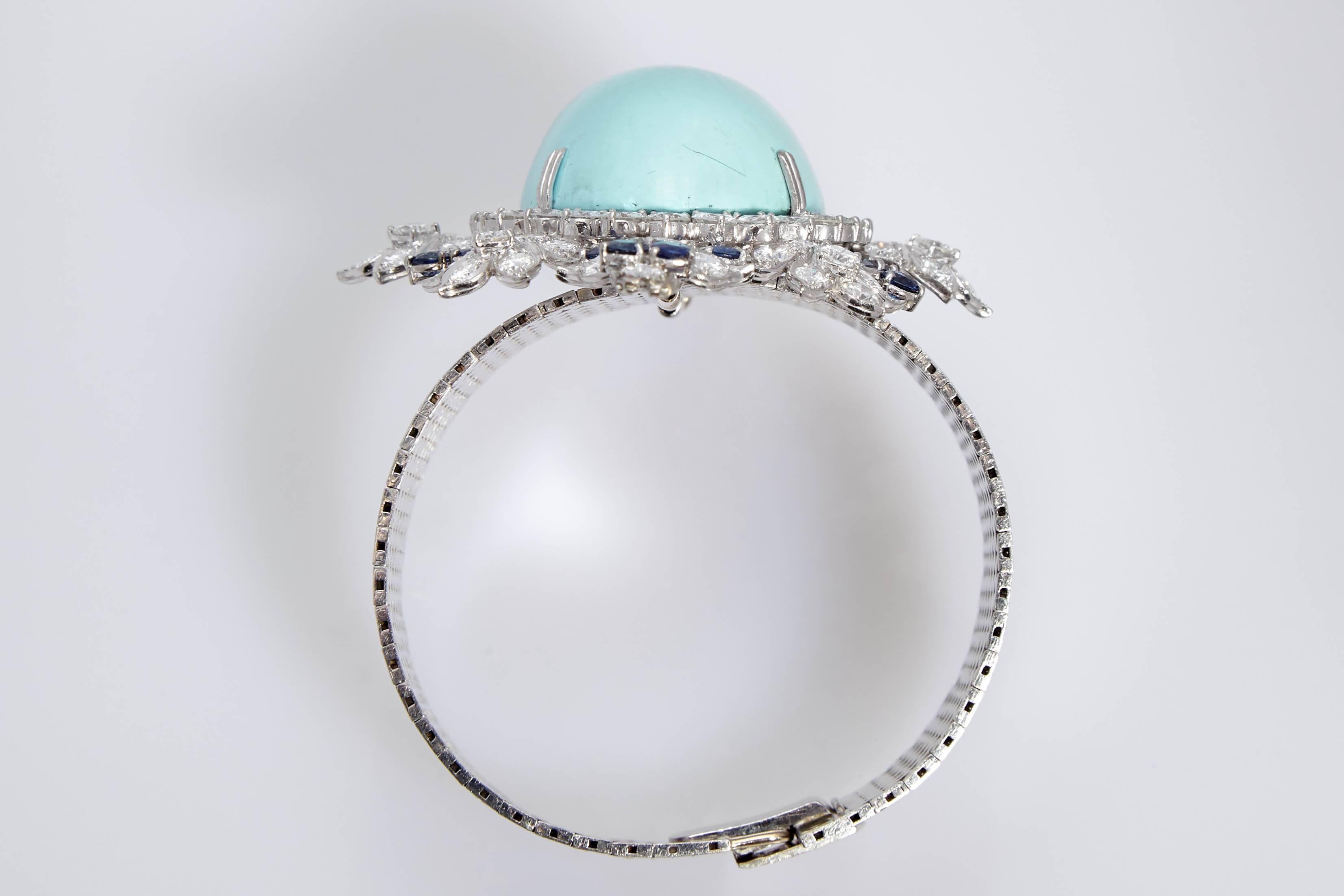 Retro Turquoise Diamond Bracelet 1