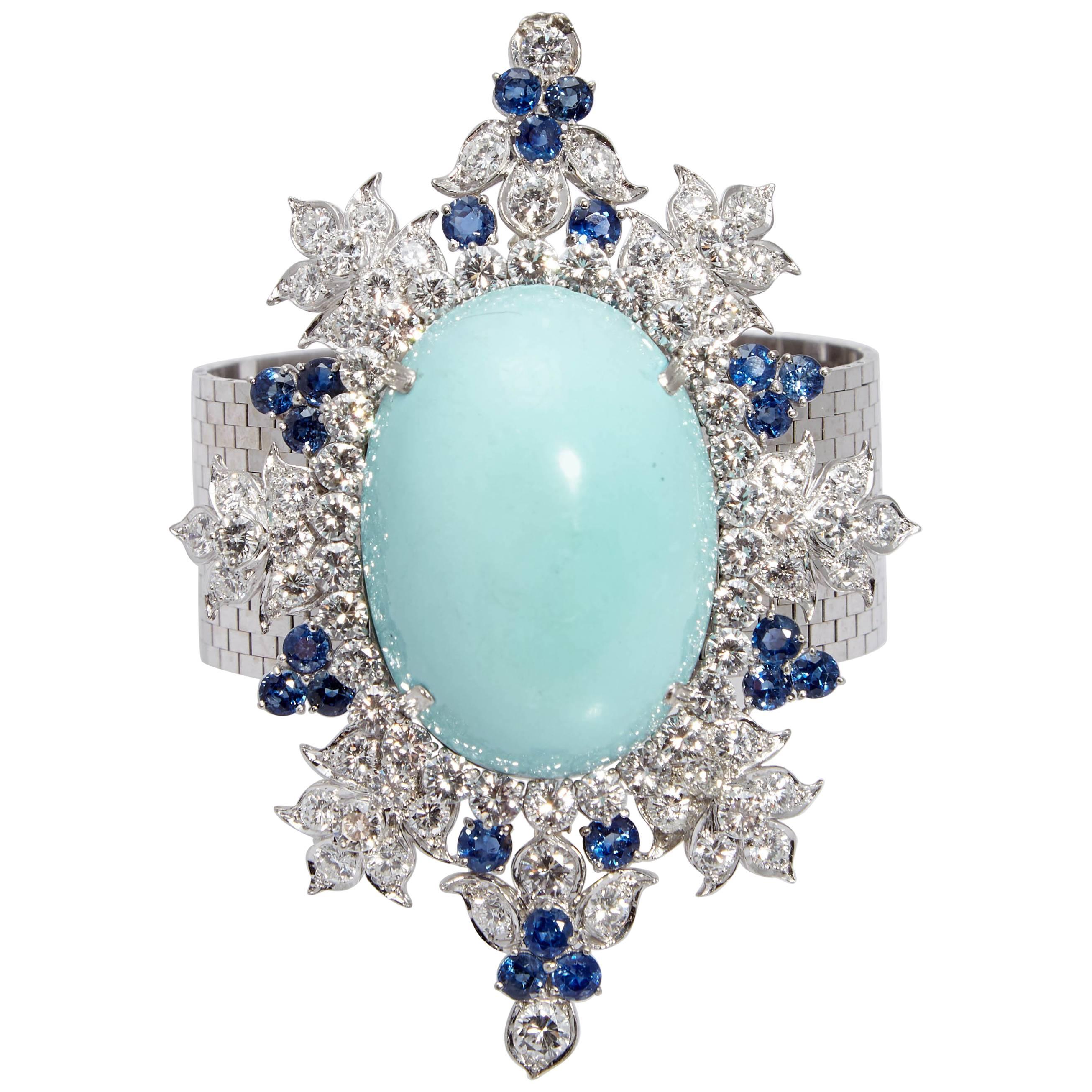 Retro Turquoise Diamond Bracelet