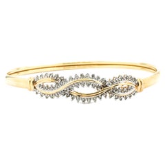 Retro Twist Diamant-Armreif aus Gelbgold