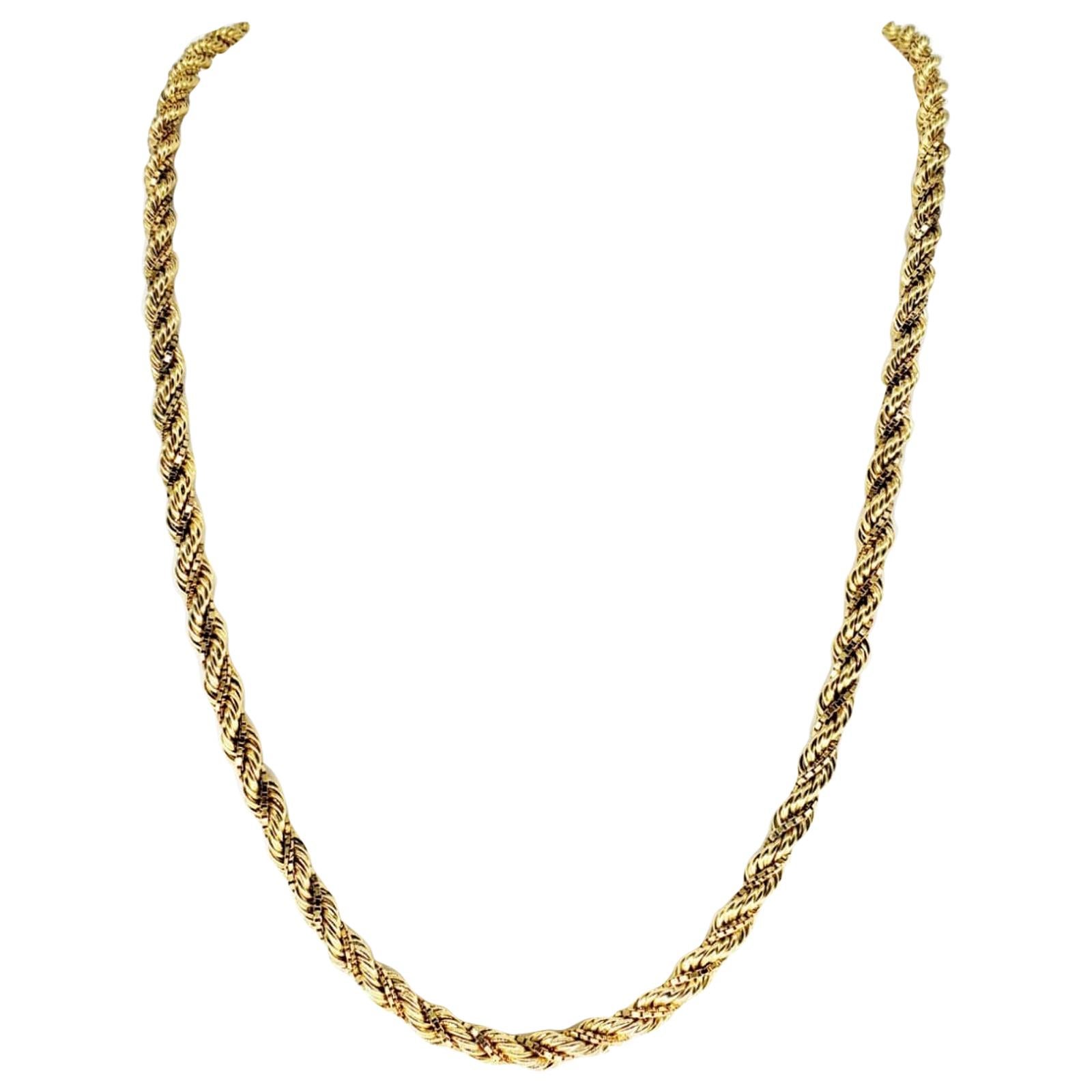 Retro Twisted Rope Double Mixed Link Rare Chain 14 Karat Gold
