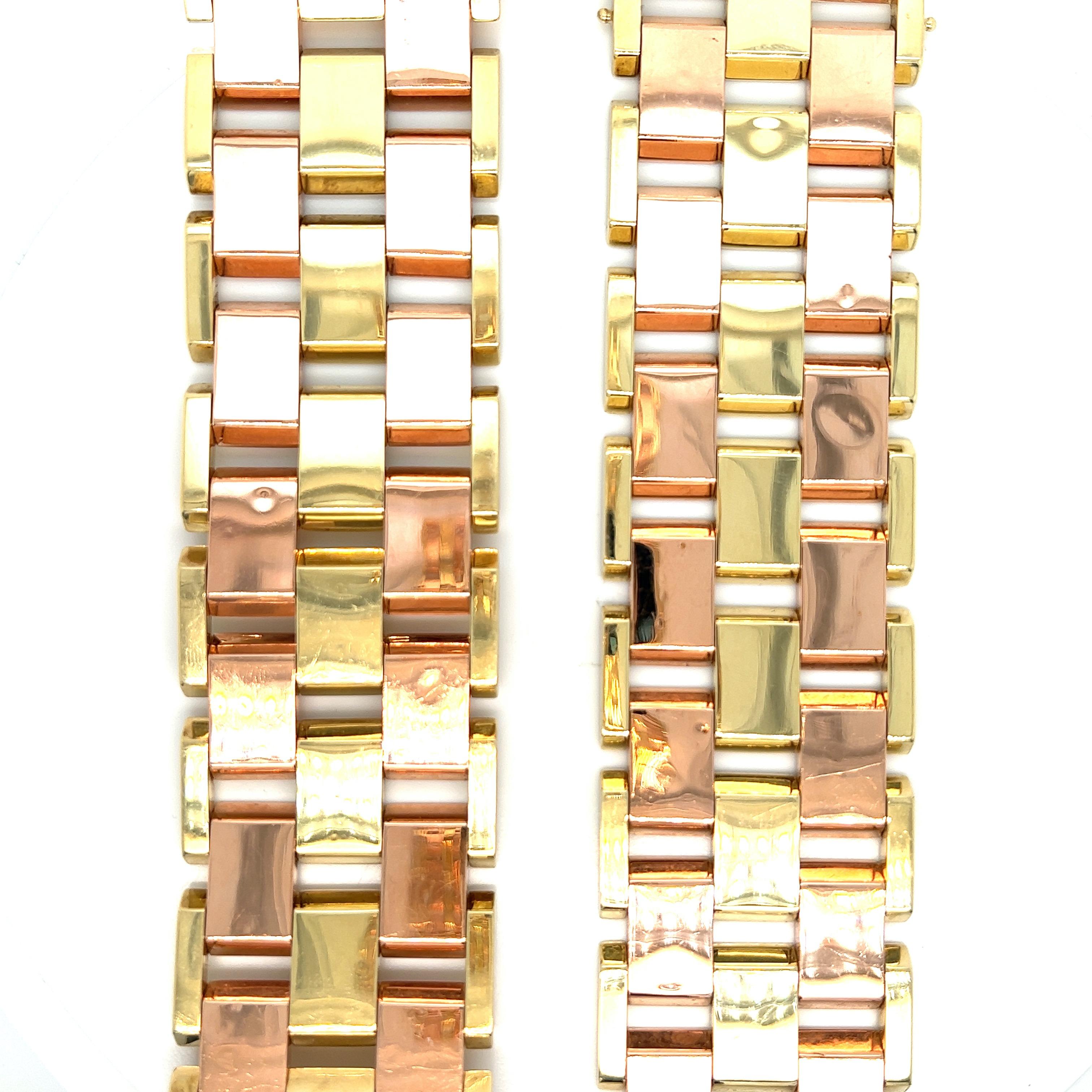 Women's Retro Two-Color Gold Bracelets For Sale