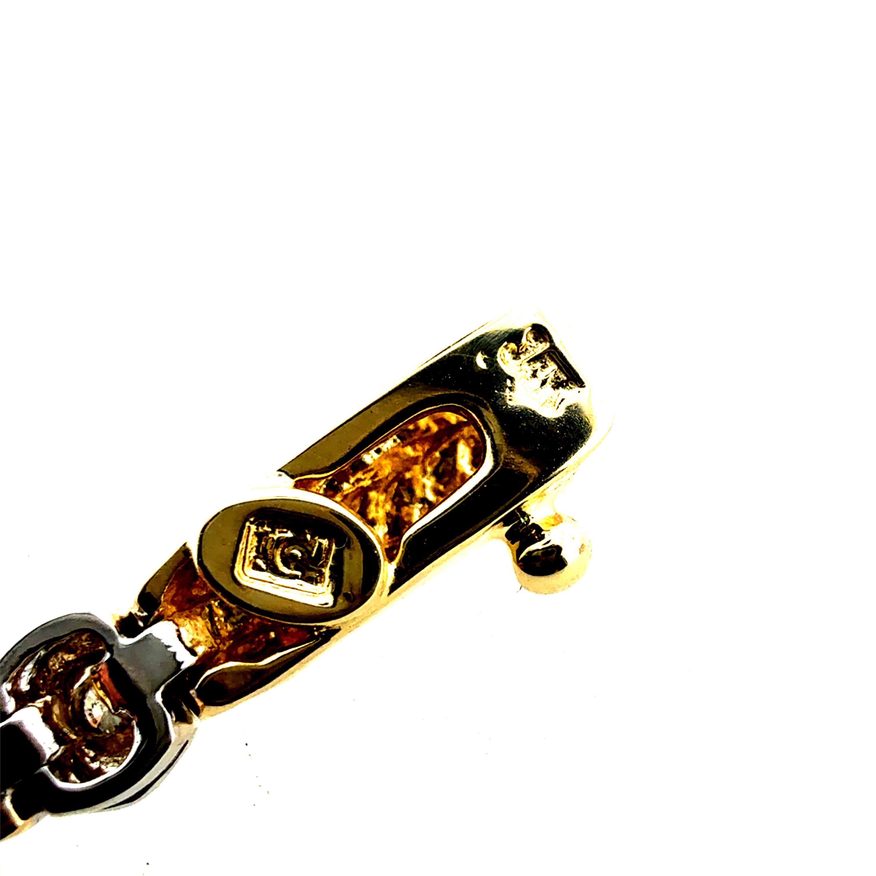 Retro Zwei-Ton-Gold 0,38 Karat natürlichen Diamant-Armband CIRCA 1990 (Rundschliff) im Angebot