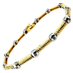 Retro Zwei-Ton-Gold 0,38 Karat natürlichen Diamant-Armband CIRCA 1990