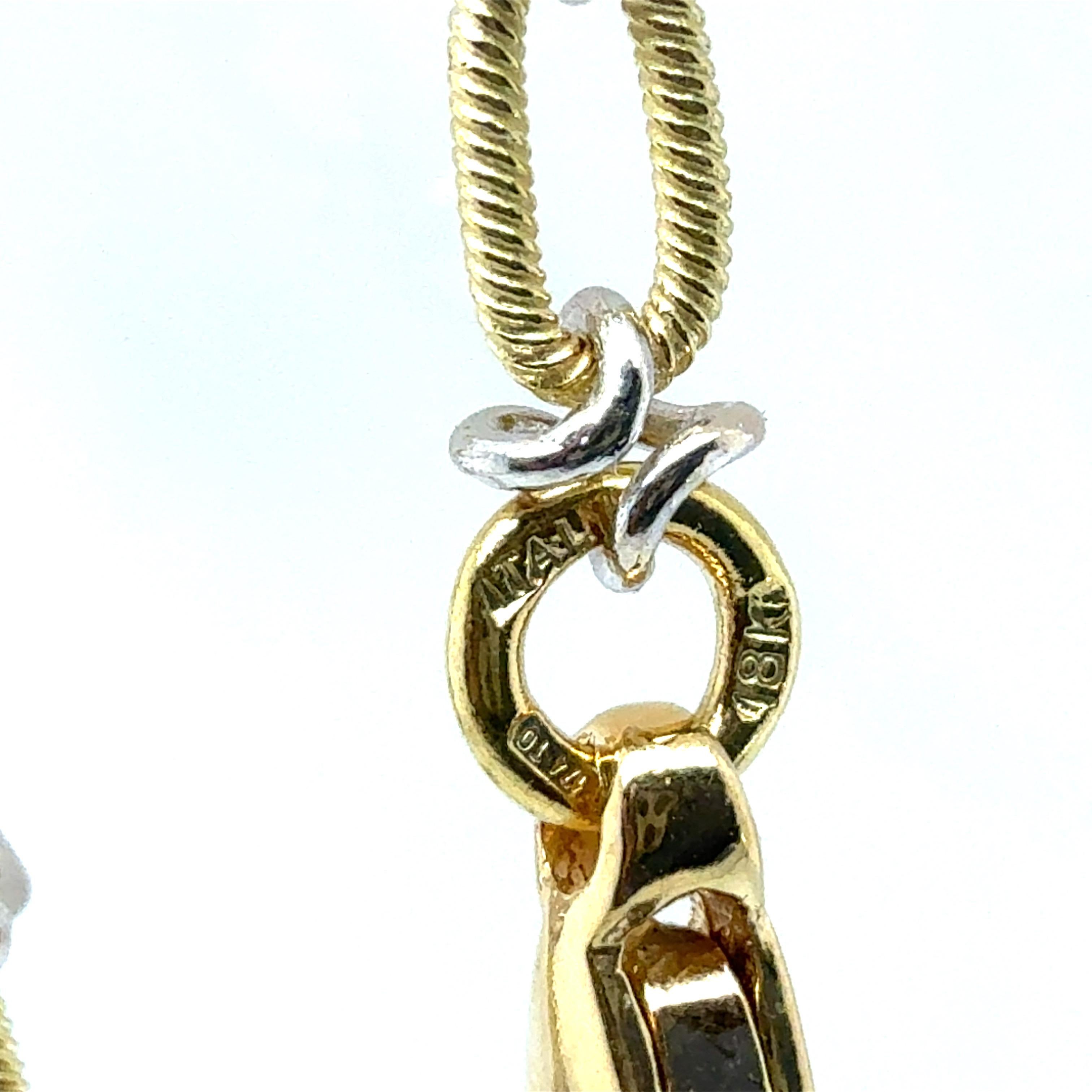 Rétro Retro Two Tone Gold 1.5 Carat Natural Diamond Statement Necklace Made in Italy en vente