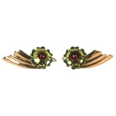 Vintage Two Toned 14k Wing Earrings