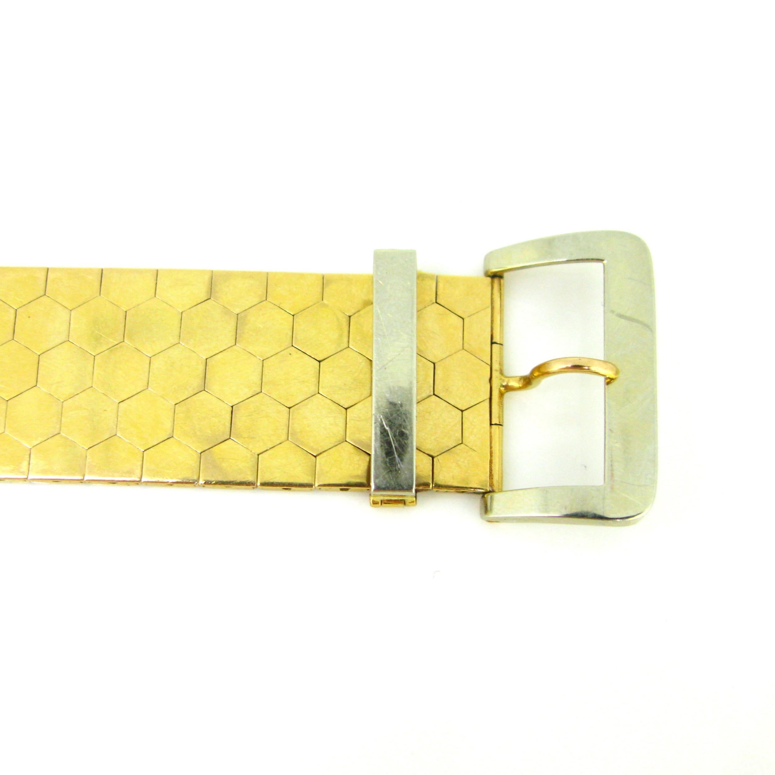 Retro Zweifarbiges Gold-Gelbgold-Gürtelschnalle-Armband, Frankreich, um 1940 für Damen oder Herren