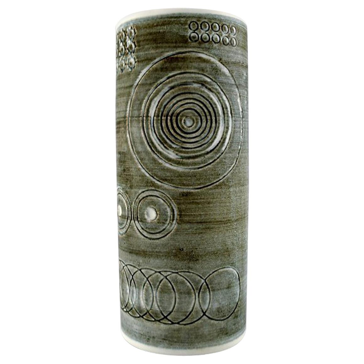Retro Vase "Sarek", Stoneware, Olle Alberius, Rörstrand, 1960s-1970s For Sale