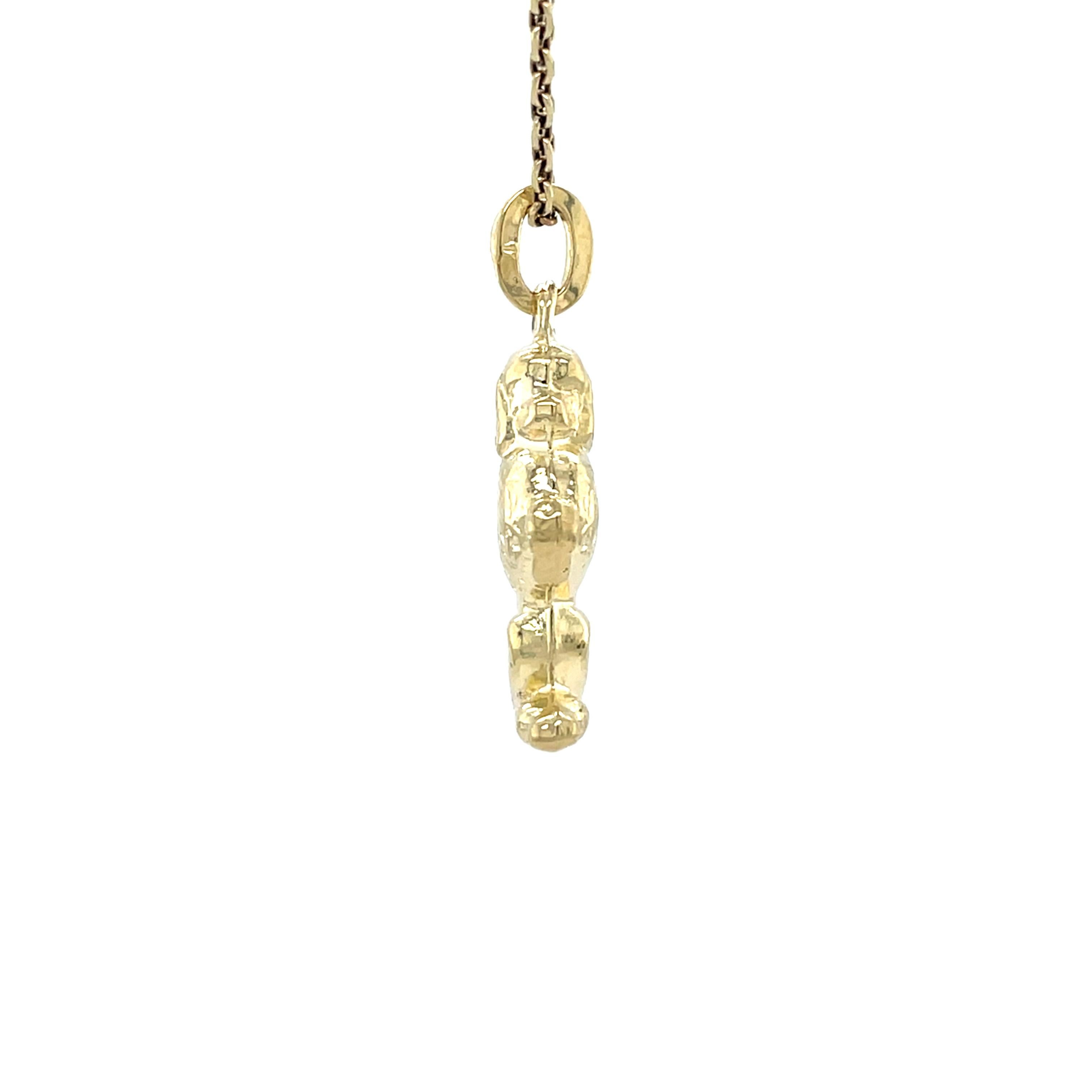 Retro Vintage 14K Gold Pudel Charme, Yello Gold Midcentury Schmuck Damen im Angebot