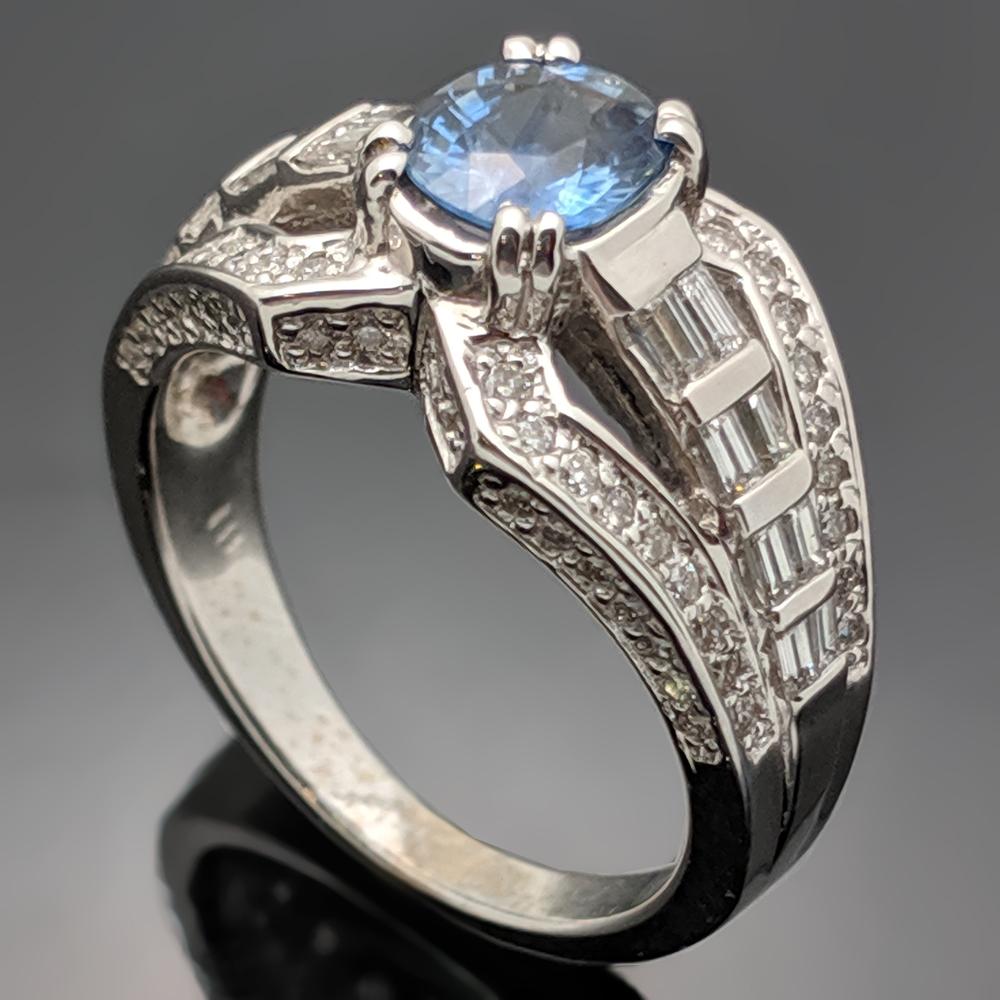 vintage white gold sapphire ring