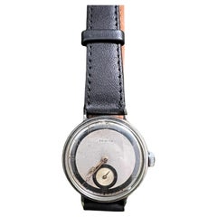 Retro Vintage 2 Tone & 2 Zifferblatt Zenith Fliegeruhr CIRCA 1950er Jahre schwarz Lederband