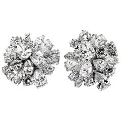 Retro/Vintage Certified Diamonds D-F Clip-On Statement Earrings/Pendant/Brooch