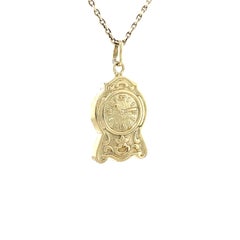 Retro Vintage Clock Charm 14K