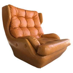 Retro, Vintage Highly Sought-After 1950s–1960s Yellow/Orange Egg Chair on Wheels