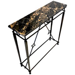 Retro Vintage Marble Iron Console Table France