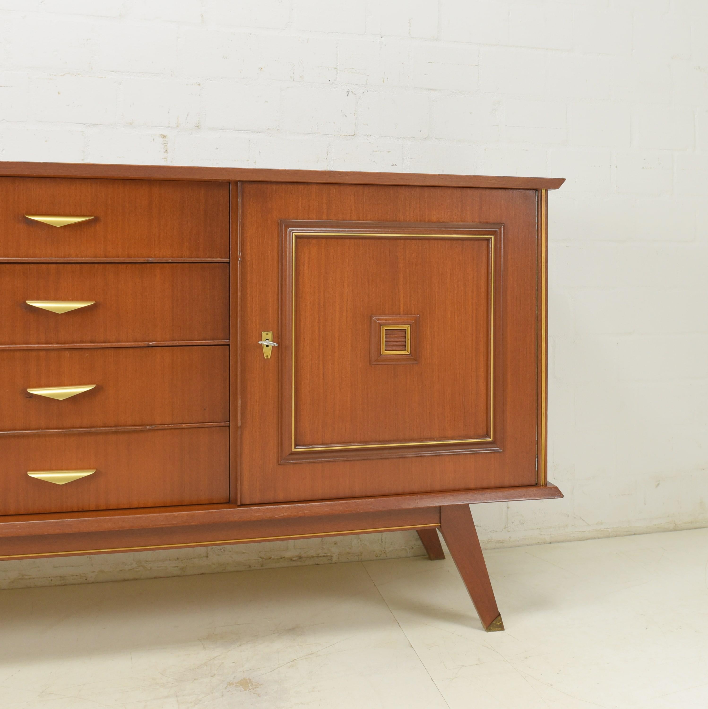 Retro Vintage Midcentury 50s 60s Sideboard in Mahogany, circa 1960 For Sale 6