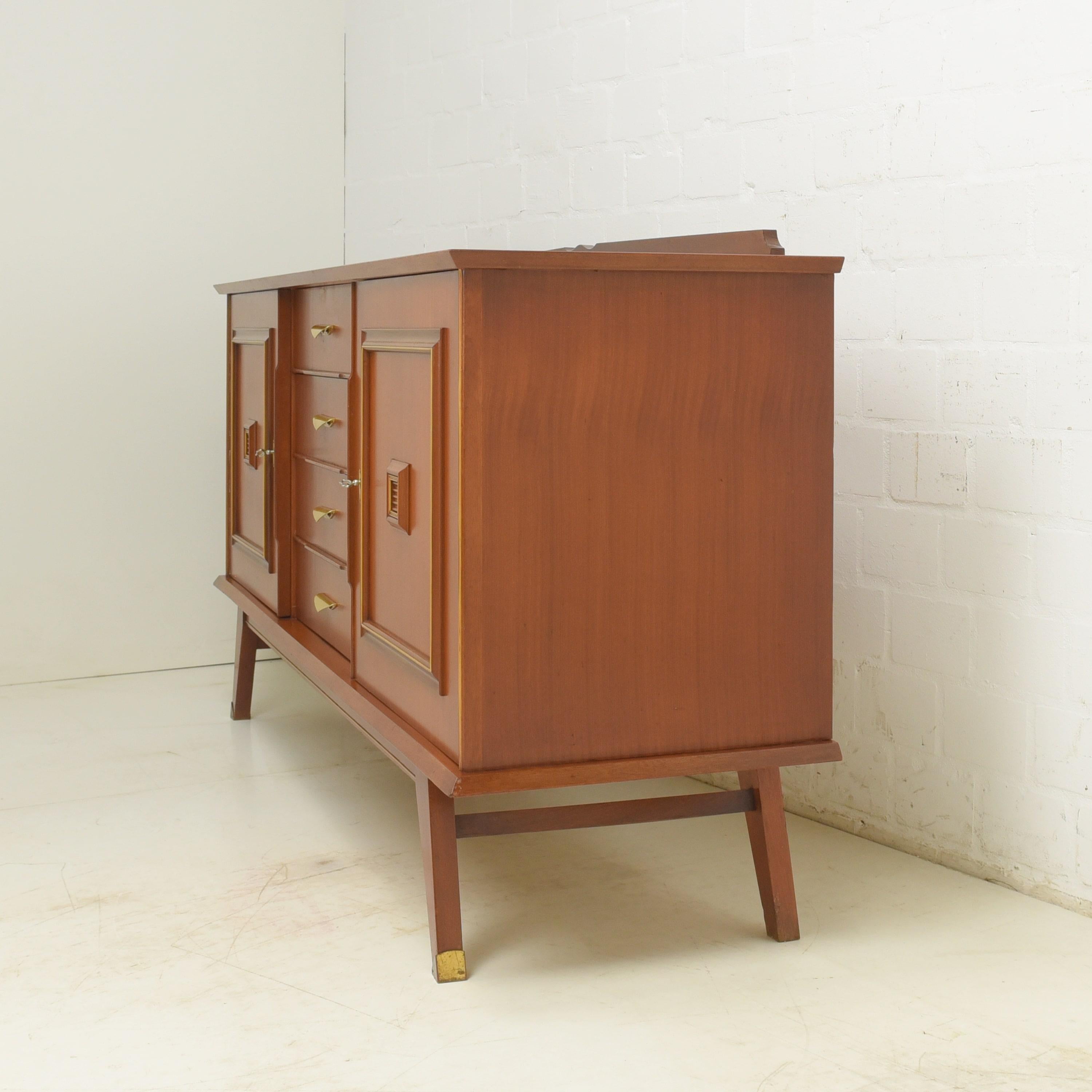 Retro Vintage Midcentury 50s 60s Sideboard in Mahogany, circa 1960 For Sale 8