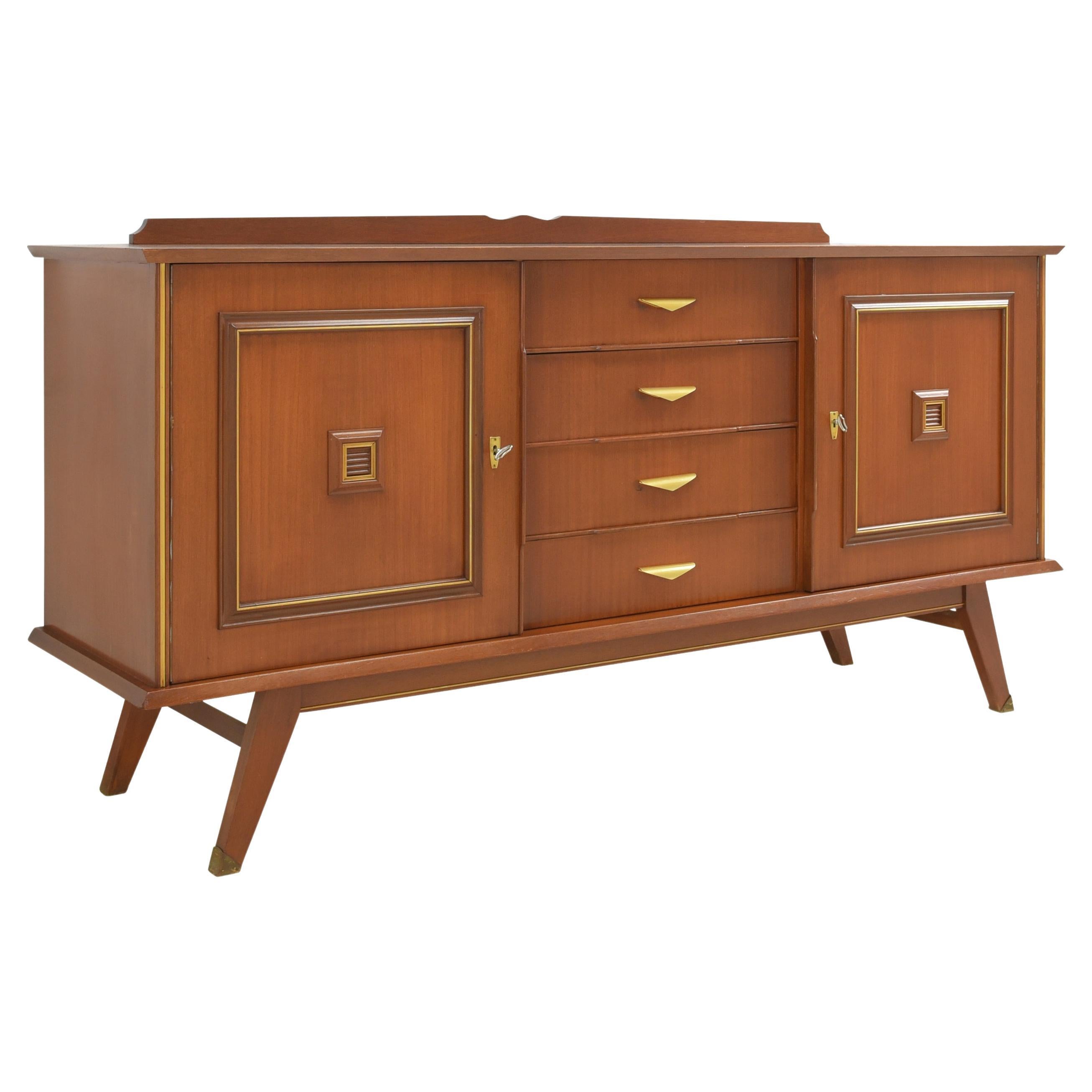 Retro Vintage Midcentury 50s 60s Sideboard in Mahagoni, circa 1960 im Angebot