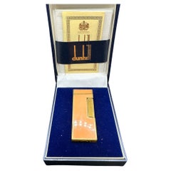 Vintage Vintage Rare circa 1980 Dunhill Orange Lacquer & Gold Plated Lighter