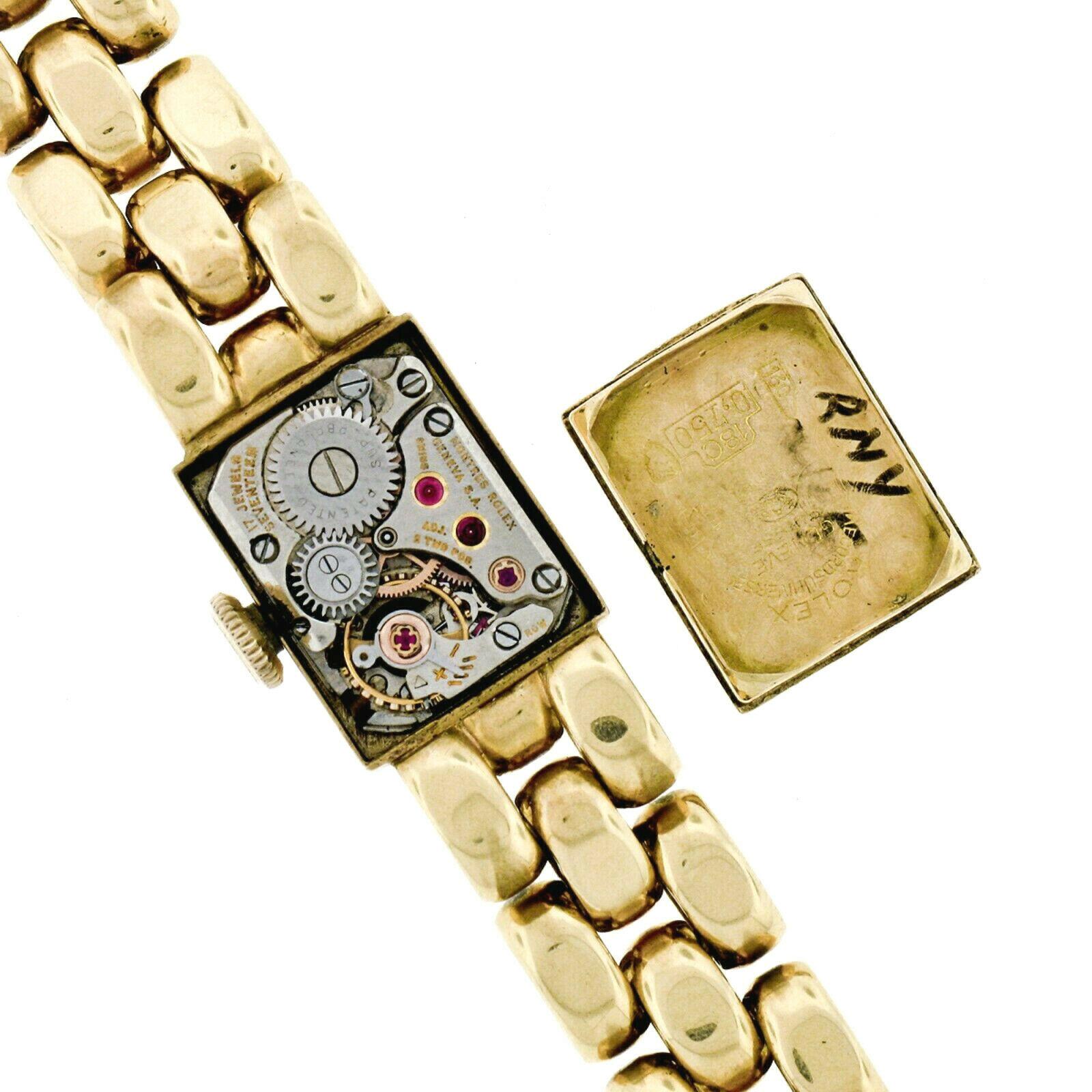 Retro Vintage Rolex Precision 17j Wind Up Watch w/ Unique 18K Gold Bracelet 3294 5