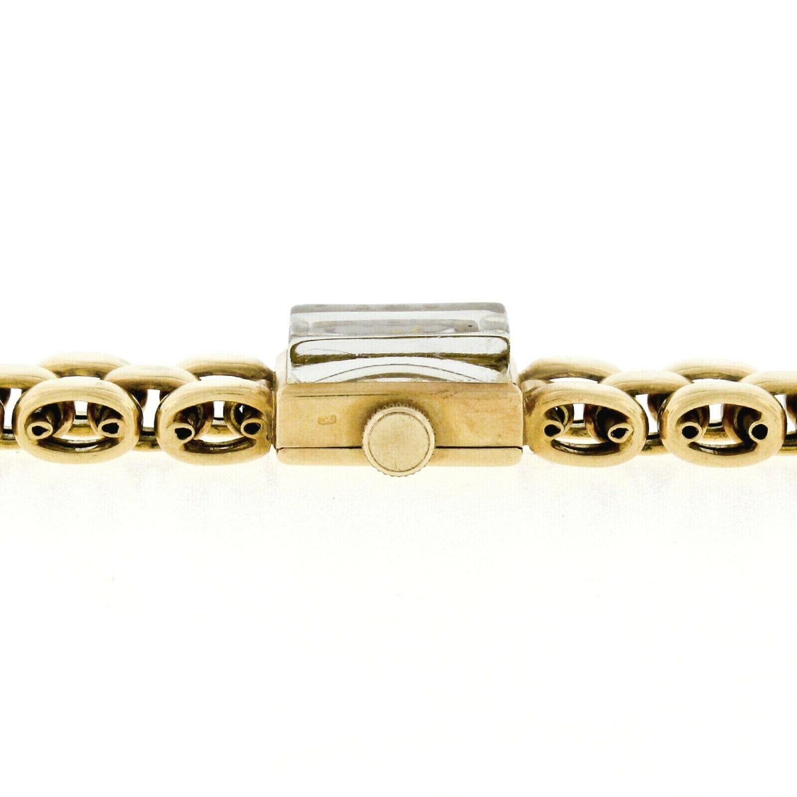 Retro Vintage Rolex Precision 17j Wind Up Watch w/ Unique 18K Gold Bracelet 3294 In Good Condition In Montclair, NJ