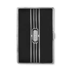 Retro Vintage Ronson Black & Silver Cigarette Case
