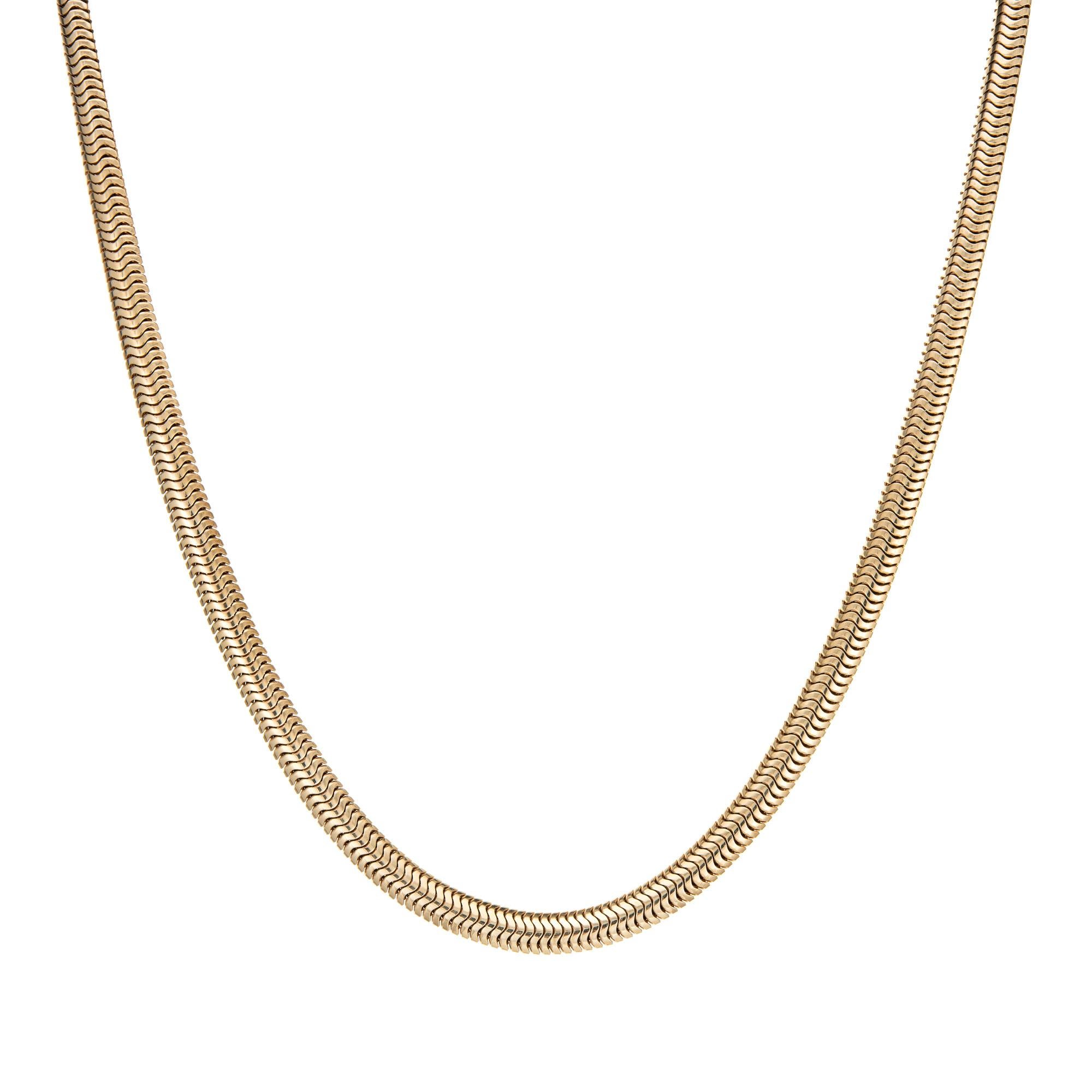 Women's Retro Vintage Snake Necklace 10k Yellow Gold 16
