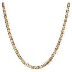 Retro Vintage Snake Necklace 10k Yellow Gold 16" Choker Length Fine Jewelry