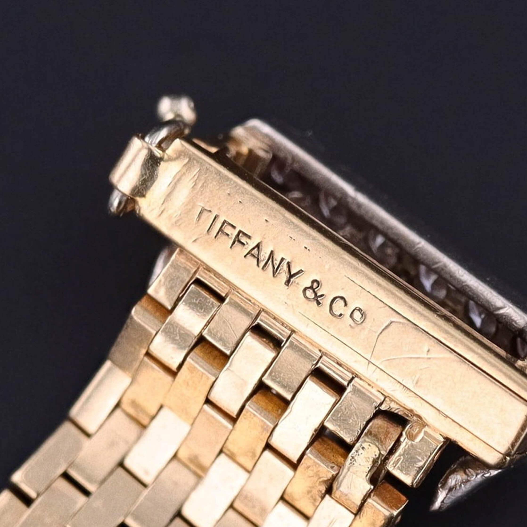 Retro Vintage Tiffany Belt & Buckle Ring of 14k Gold Sapphire and Diamond For Sale 1