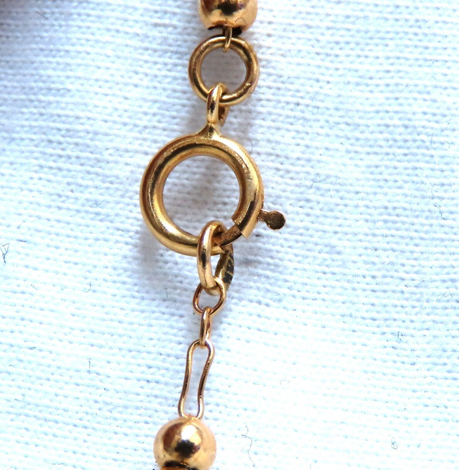Vintage Tube and Ball Necklace

16 Inches Necklace:

Caliber 2.5mm Wide 

14kt. yellow gold 

6 Grams.

Comfortable Lobster Clasp Locking