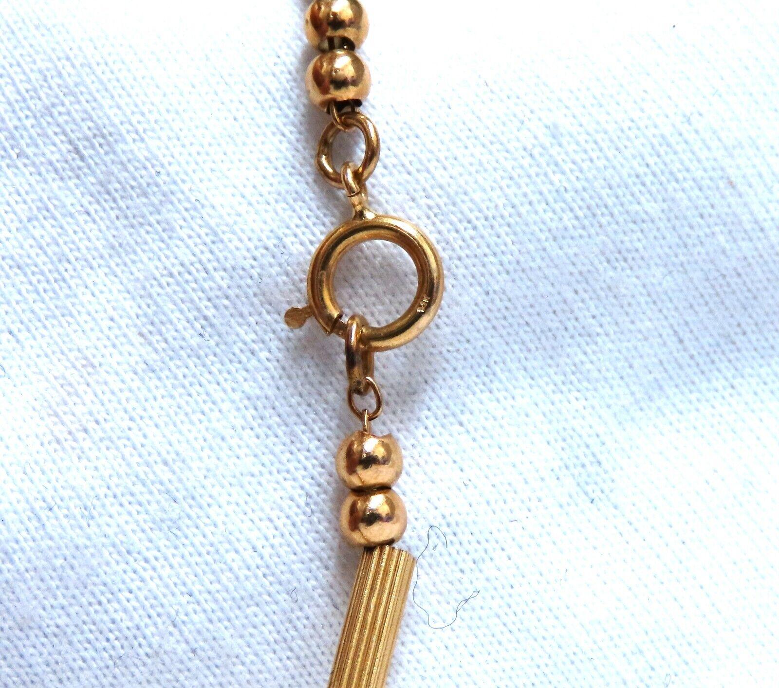 Retro Vintage Tube Link Gold Bead Necklace 14kt For Sale 1