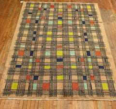 Zabihi Collection Retro Vintage Turkish Deco Rug