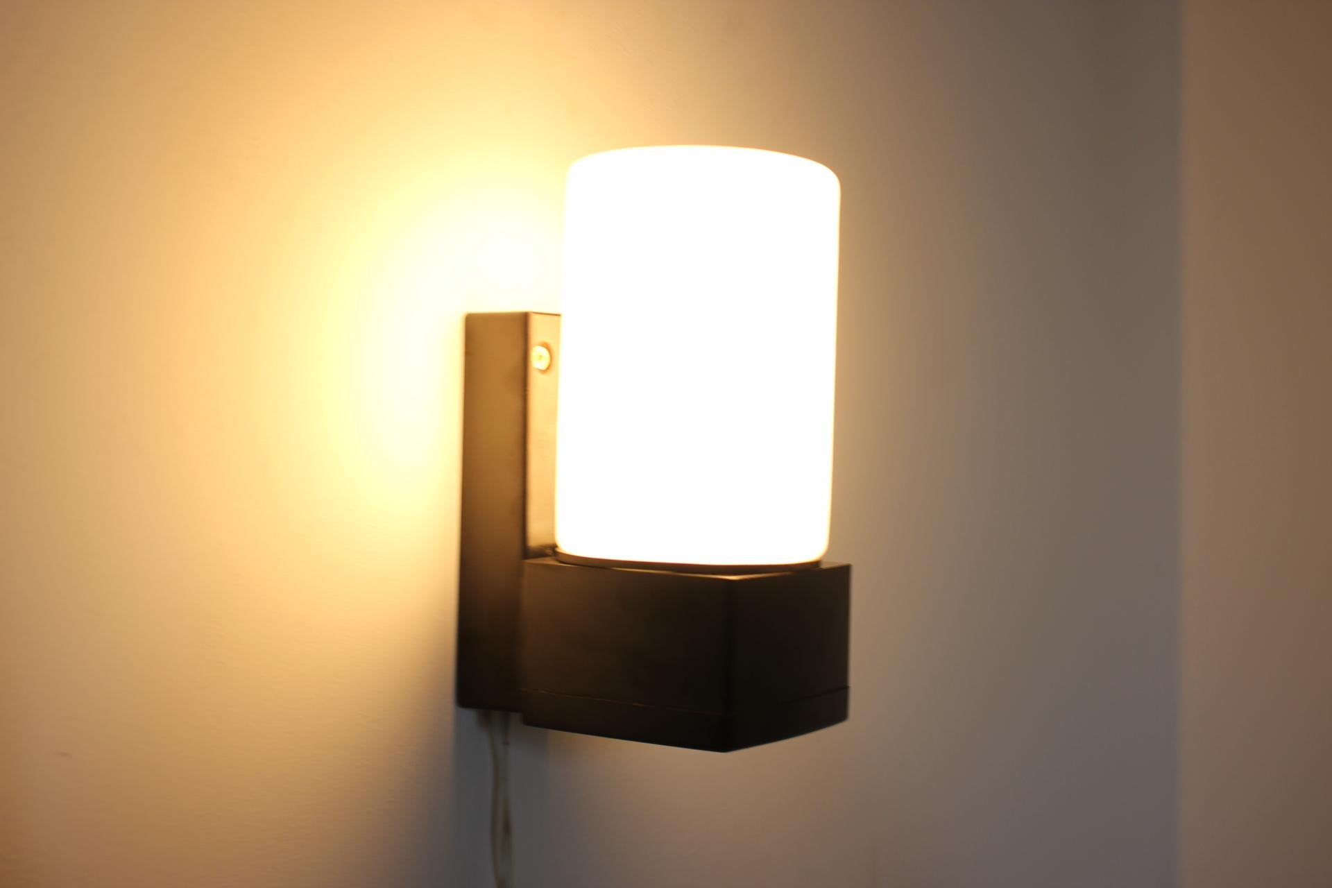 Glass Retro Wall Lamp, 1980s