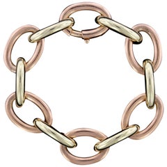 Retro Walter Lampl 14 Karat Rose Gold and Yellow Gold Bracelet