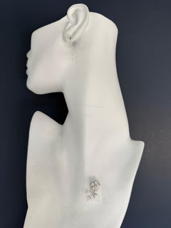 Retro White Gold 0.42 Carat Natural Diamond Flower Brooch Pin Circa 1970