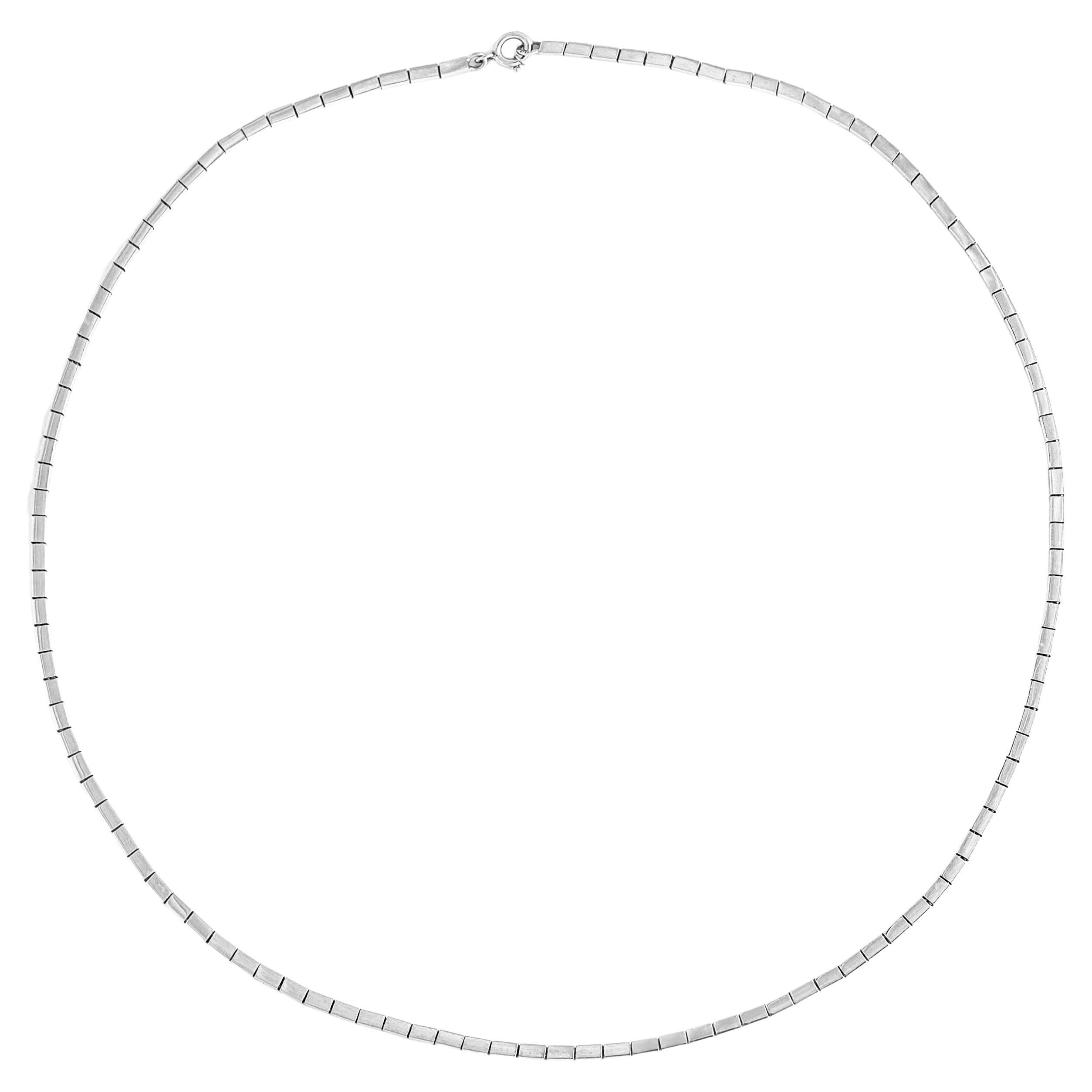 Retro White Gold Chain Necklace Early 20th Century For Sale