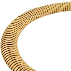 Retro Wide Graduating Gooseneck Gold Chain Necklace