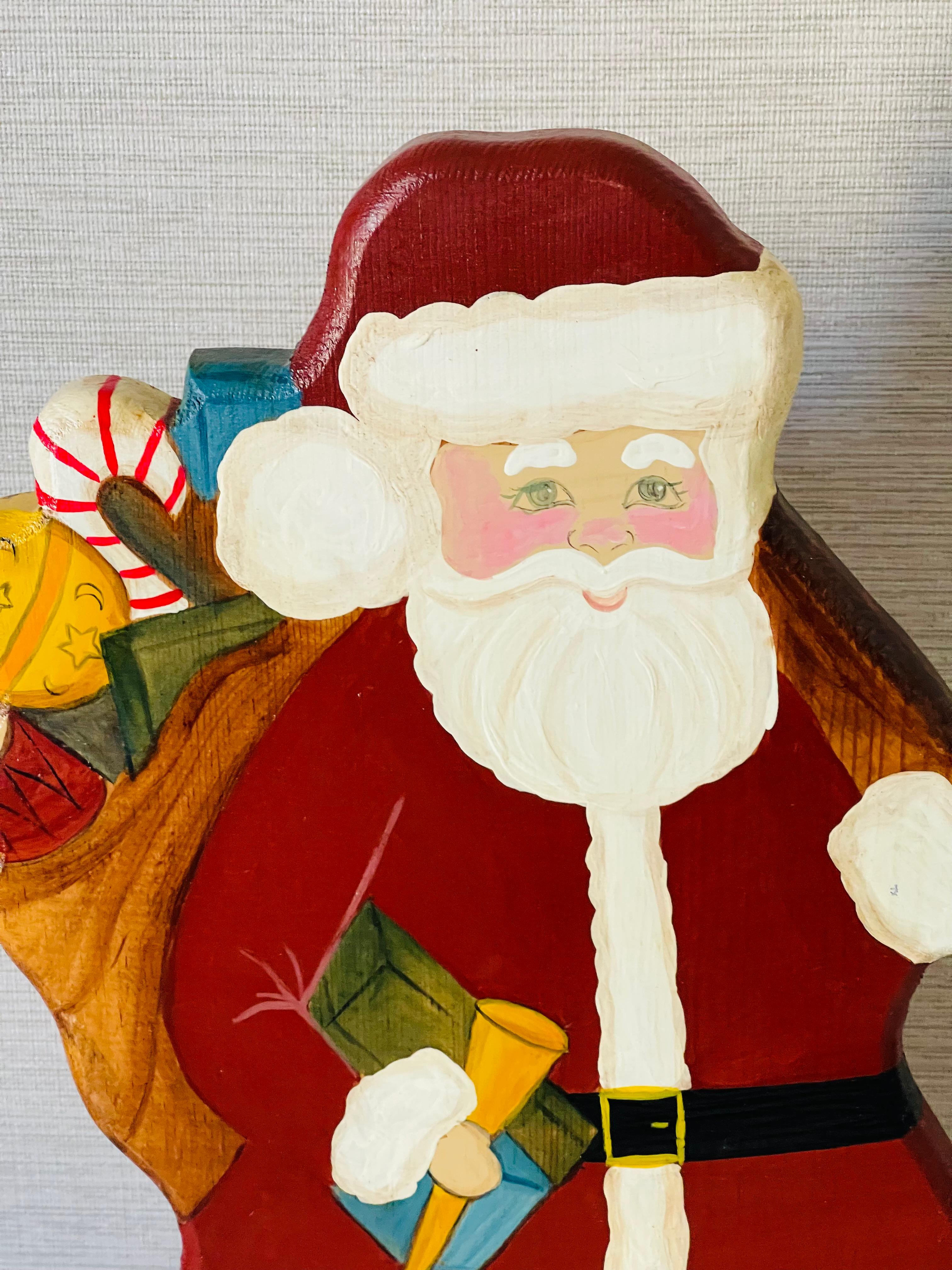 Country Insegna retrò in legno di Babbo Natale in vendita