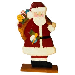 Retro Wood Santa Claus Display Sign