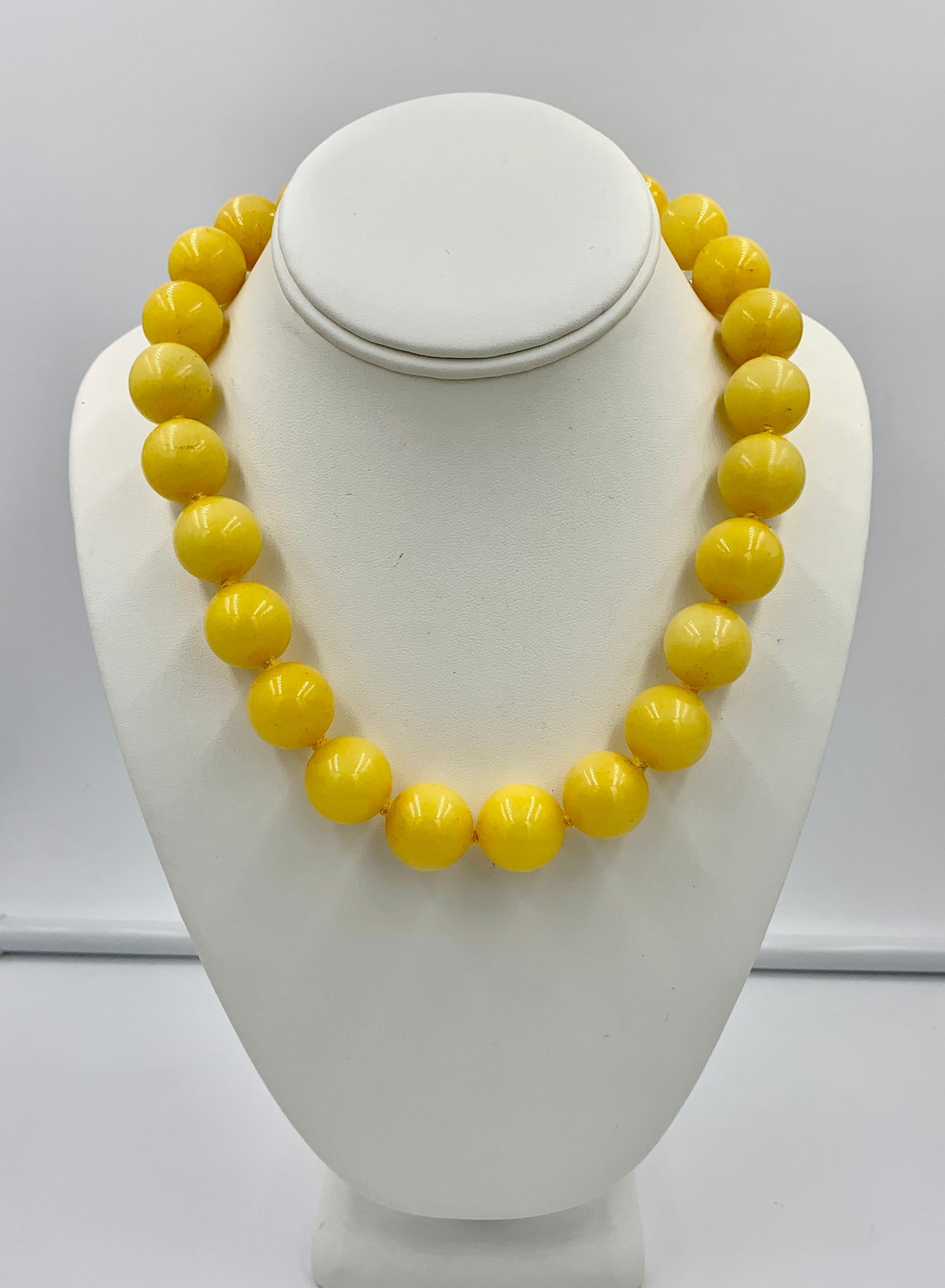 Contemporary Retro Yellow Chalcedony Necklace Beads