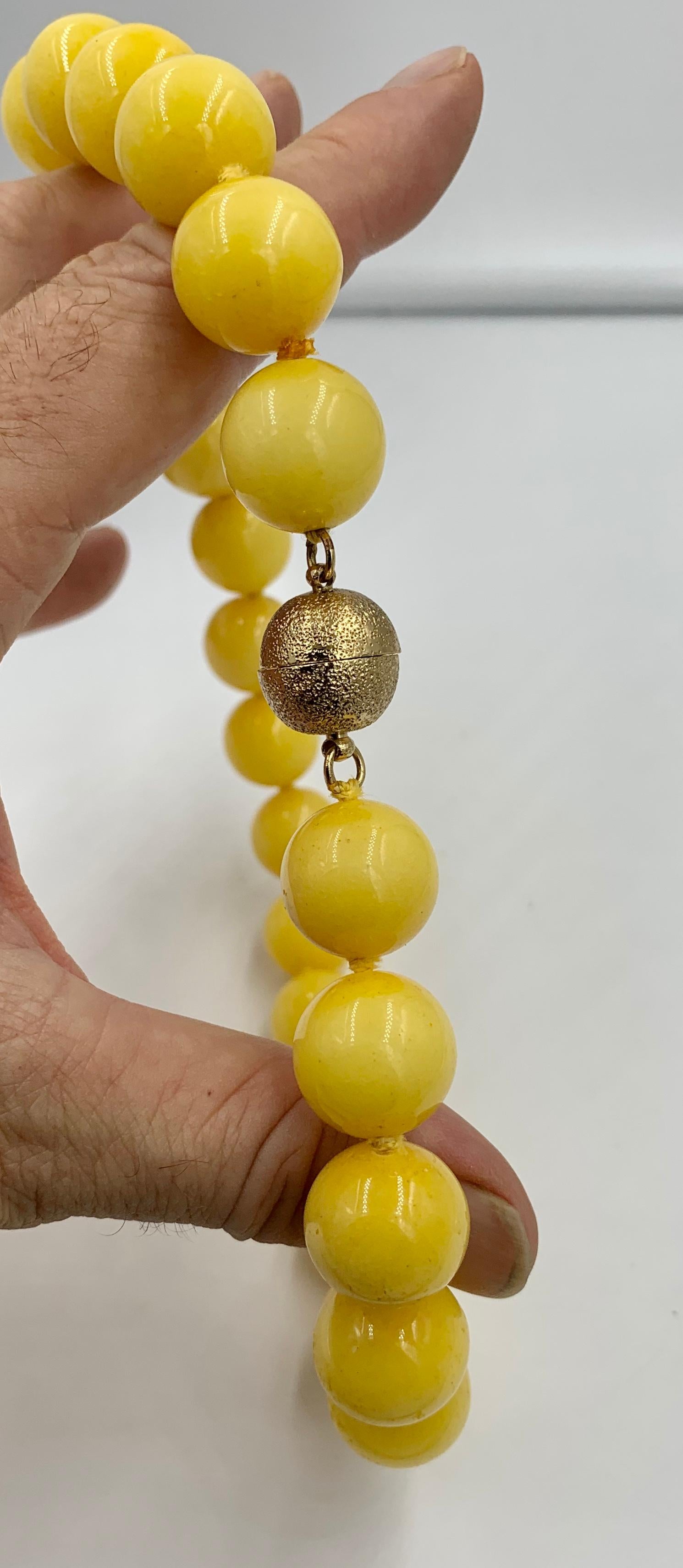 Retro Yellow Chalcedony Necklace Beads 1